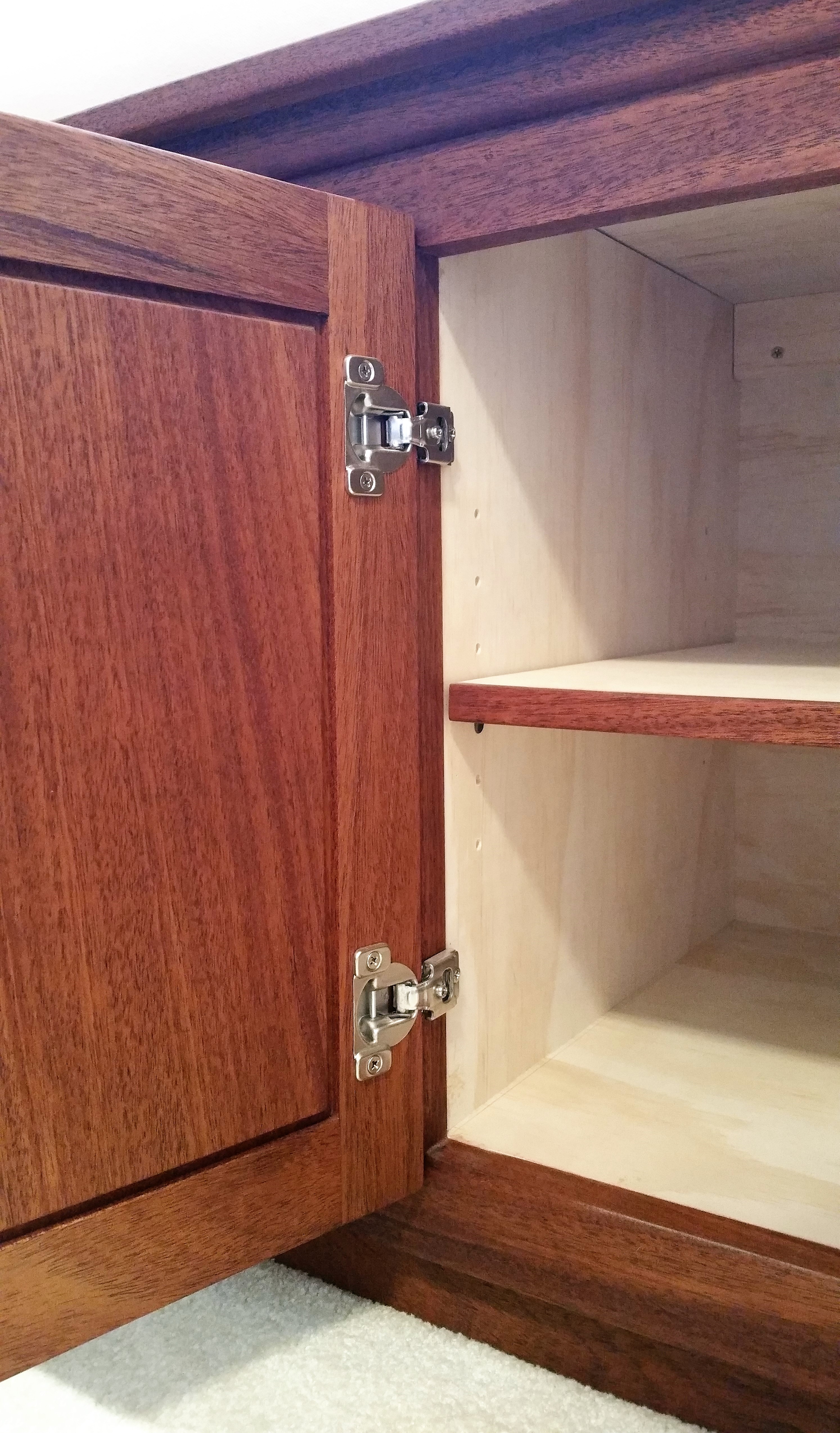 Cabinet Door (soft-close) with 2-tier adjustable shelf - Mahogany