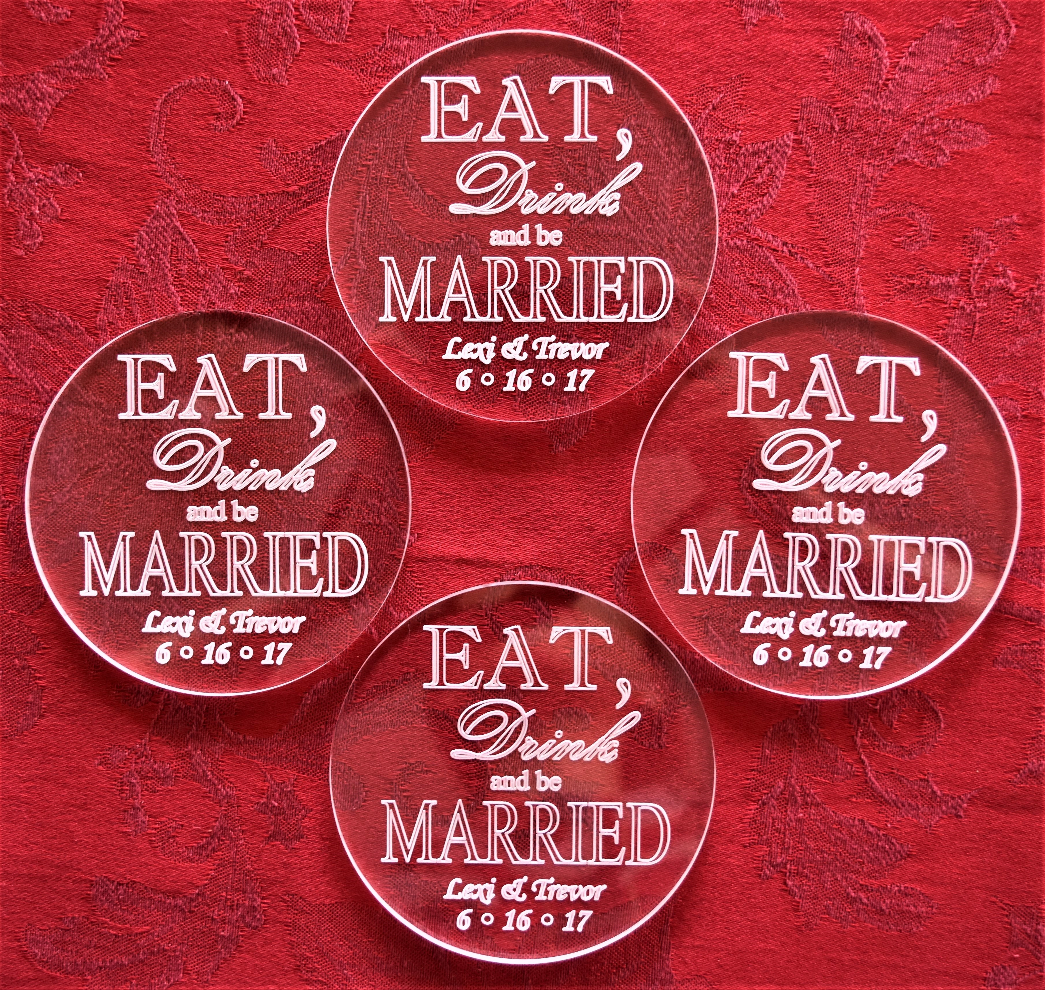 Personalized Acrylic Coasters (set of 4 shown)
