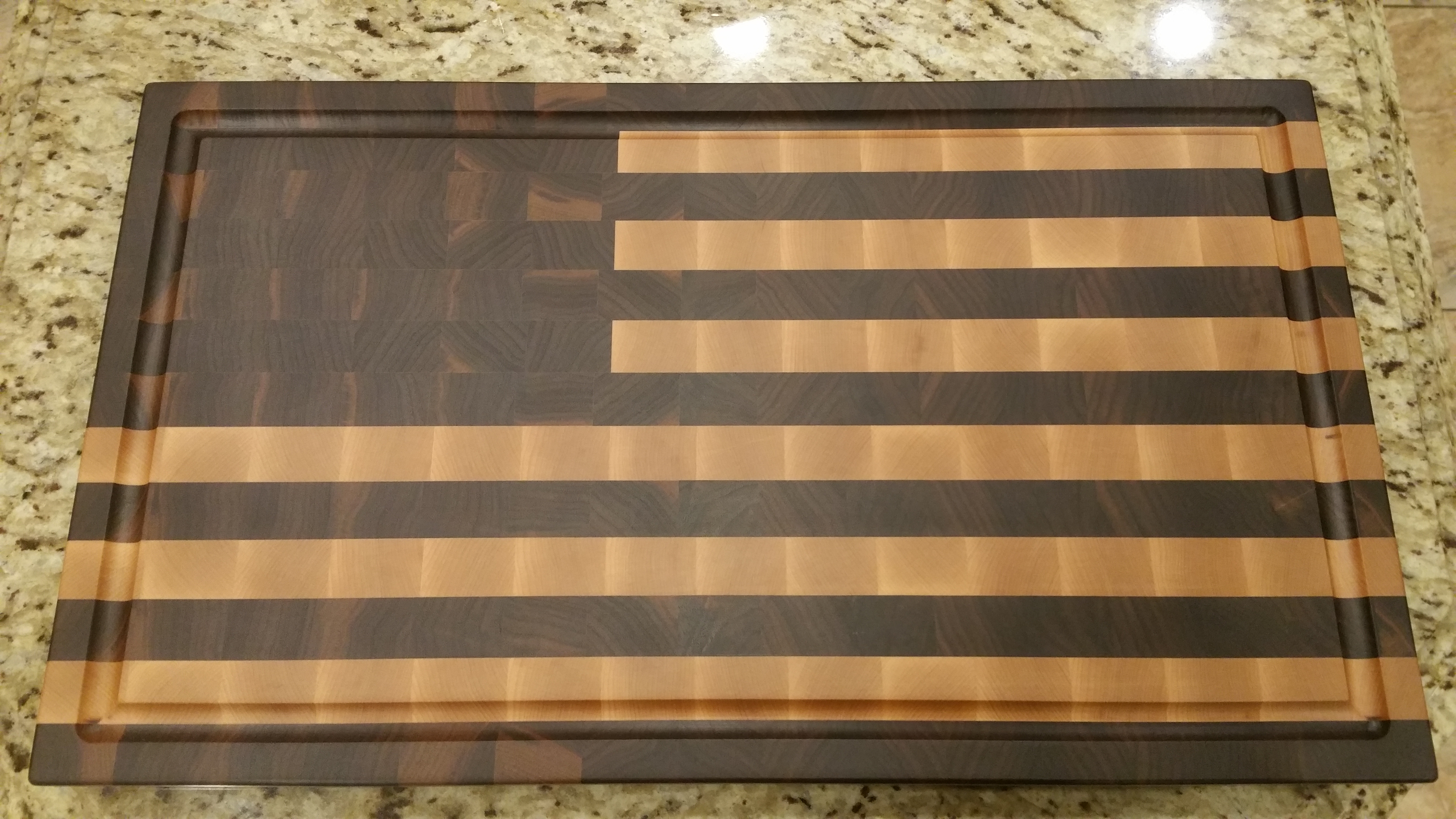 American Flag Butcher Board - Maple and American Walnut