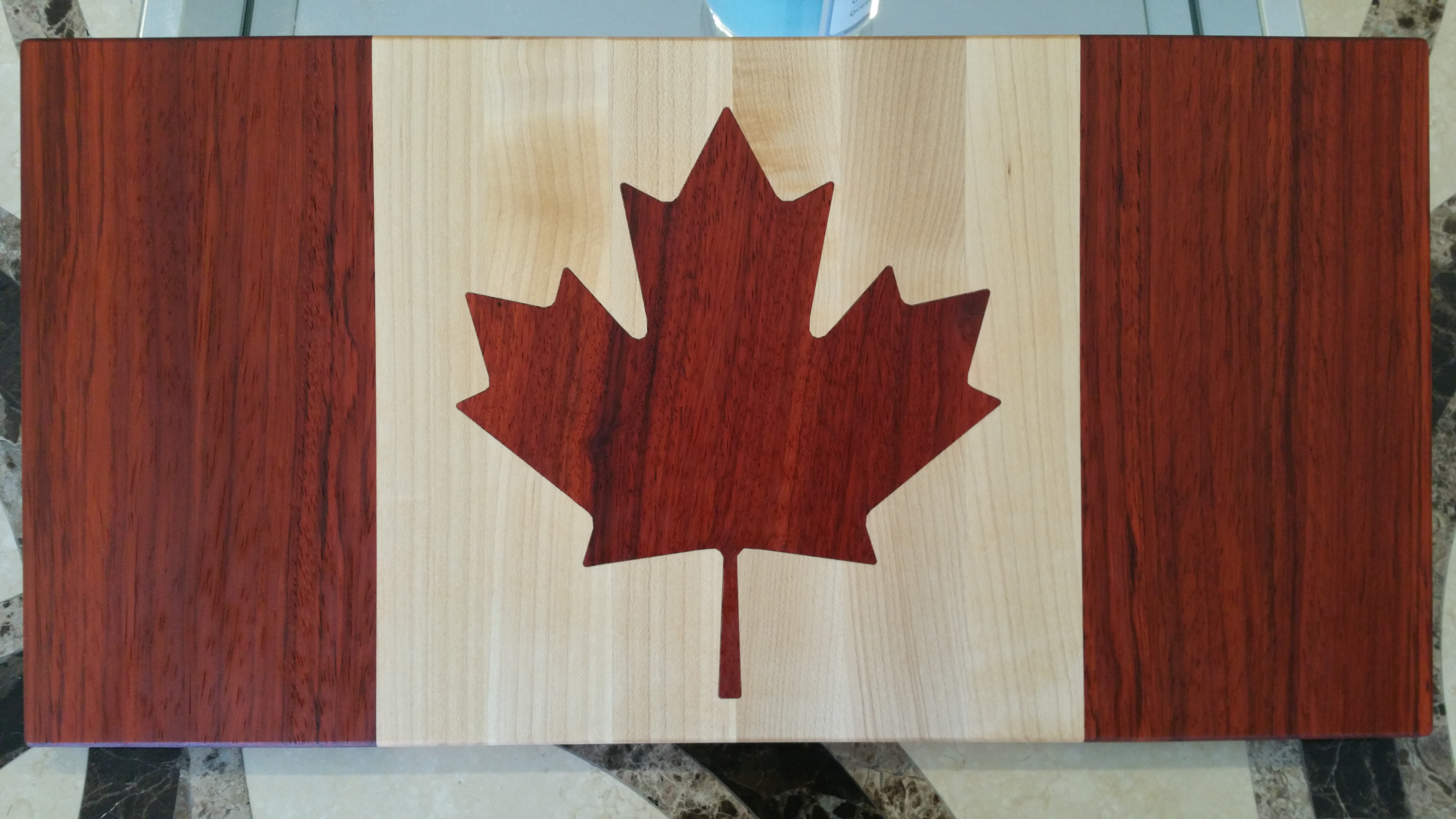 Canadian Flag Charcuterie Board - Maple and Padauk
